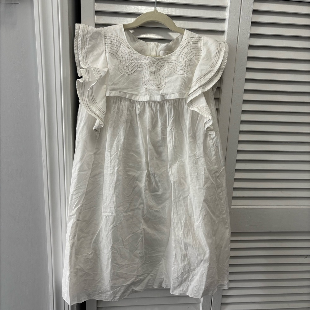 Chloe White Ruffled Sleeveless Dress